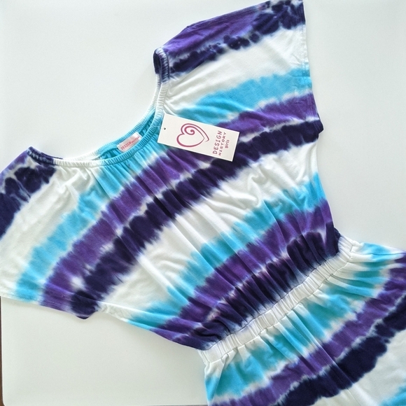 NWT Design History Girls Tie Dye Stripe Romper L - Picture 1 of 4